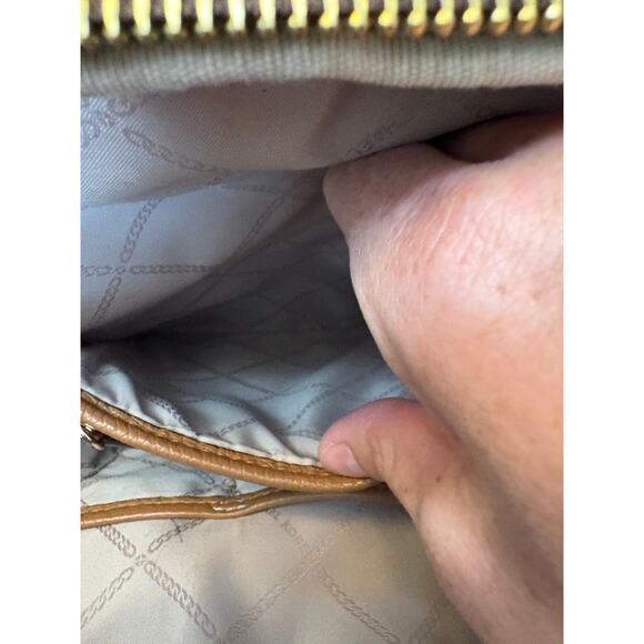 Michael Kors Erin Ladies Brown Signature Faux Leather Backpack Bag - Picture 6 of 10